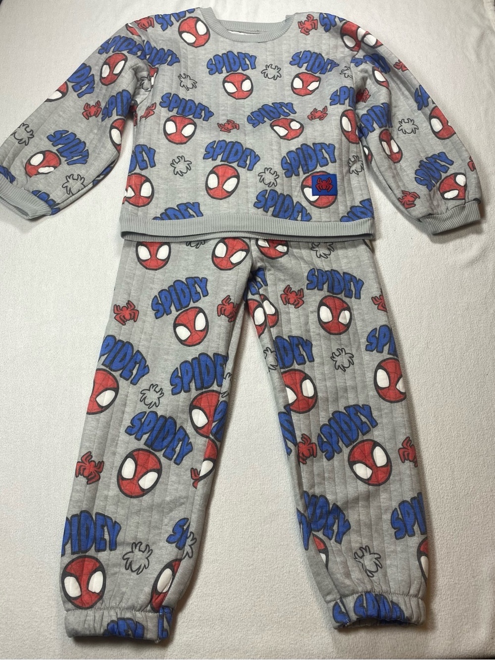 Spider-Man Kids Grey Spidey Pajama Set size 7